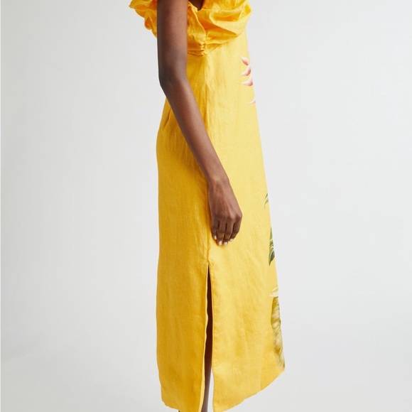 Farm RIO Spring Awakening Placed Floral Linen Dress - Picture 3 of 7